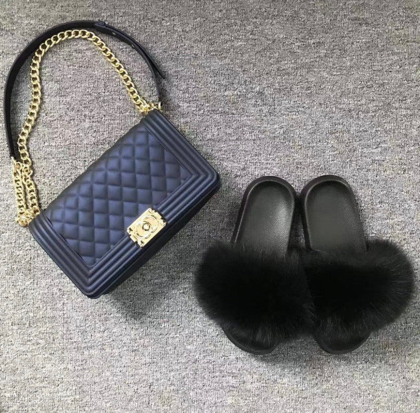 Jelly bags & fur slides - Shylastyleshair Collections
