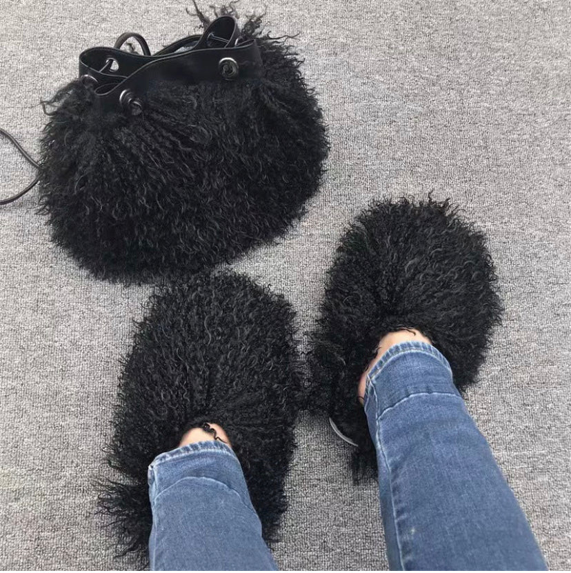 Shag me out slippers & shoulder bag - Shylastyleshair Collections